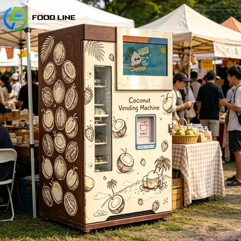 Open Vending Machine - Fresh Coconut Vending Machine Smart AI