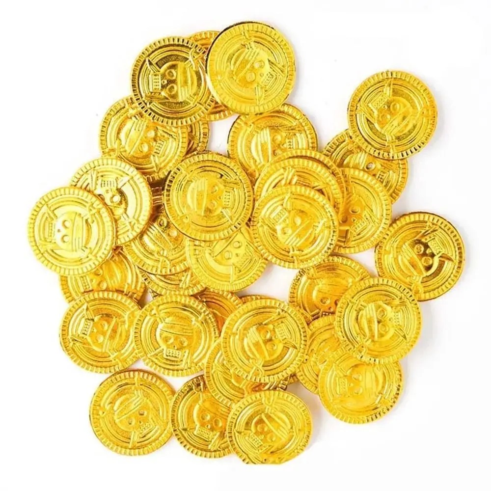 Plastic Pirate Gold Coins Gold - Arcade Game Coin ulasan dan harga